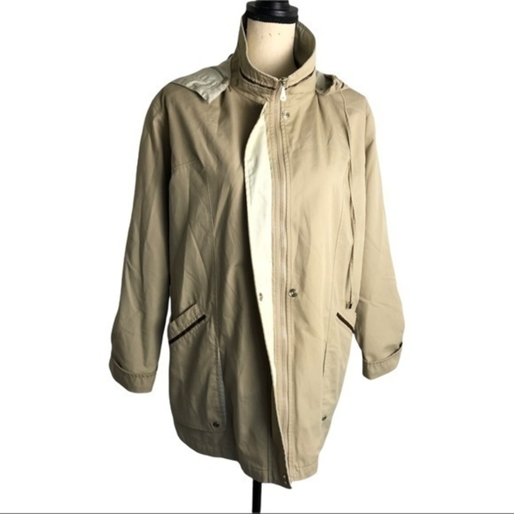 Mackintosh New England Removable Hooded High Neck Tan Anorak Jacket Size M - Picture 9 of 14